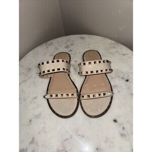 Shu Shop Tan Good  Studded Gladiator Wrap Sandals Shoes 7.5